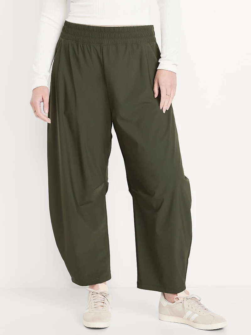 High-Waisted SleekTech Barrel Ankle Pants