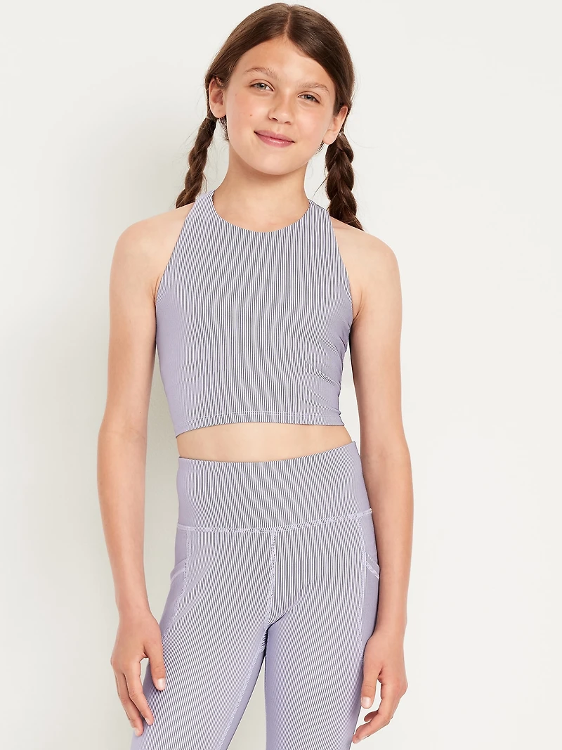 PowerSoft Longline Ribbed Sports Bra for Girls