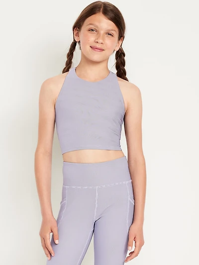 PowerSoft Longline Ribbed Sports Bra for Girls
