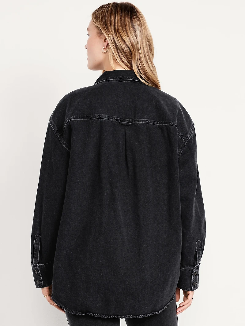 Denim Button-Down Boyfriend Shirt