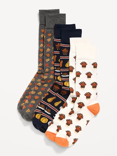3-Pack Printed Novelty Socks for Men