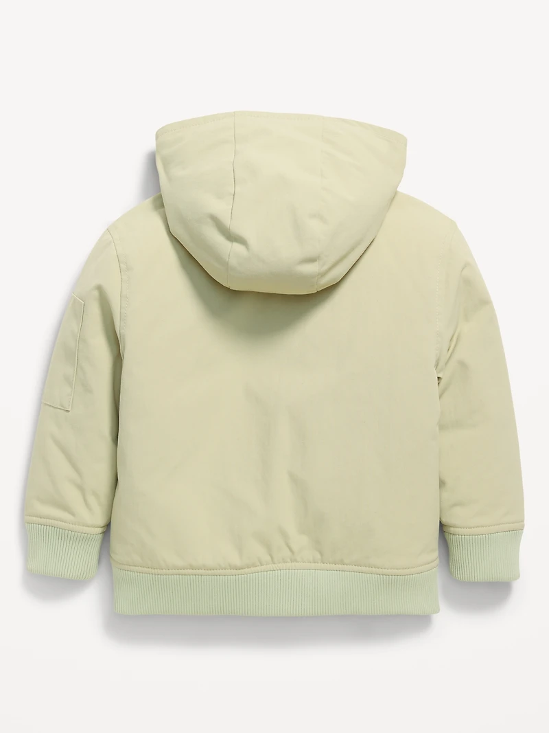 Water-Resistant Hooded Bomber Jacket for Toddler Boys