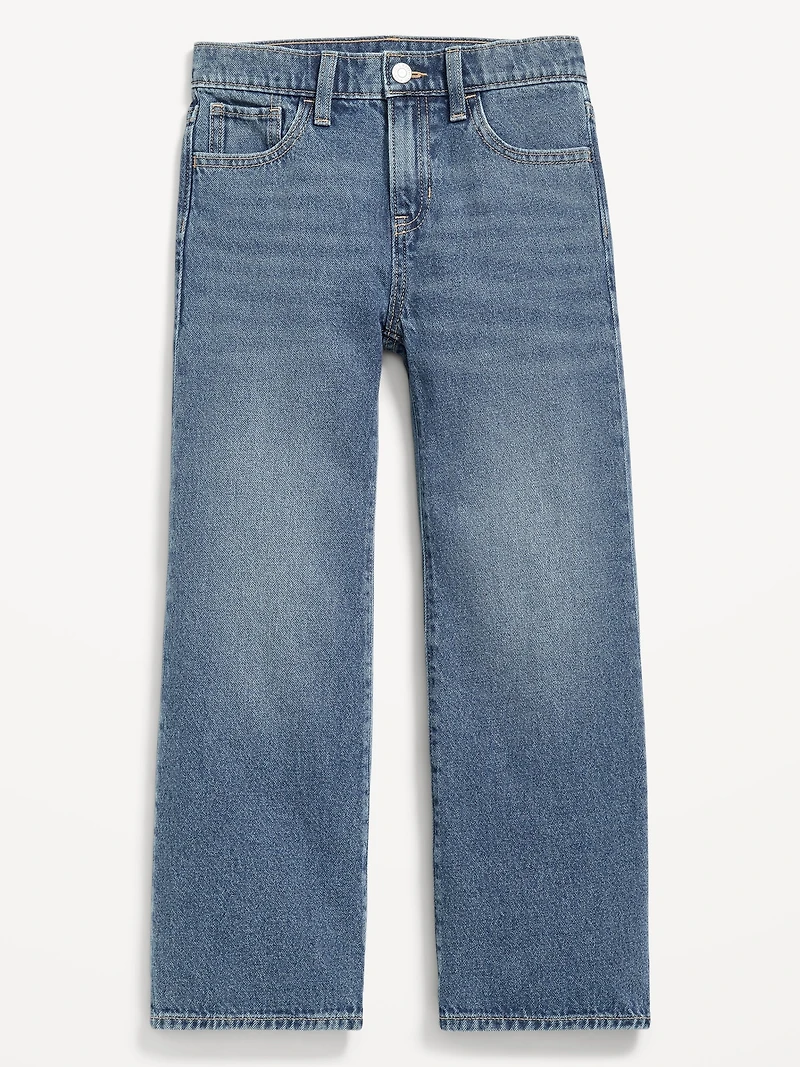 Wow High-Waisted Baggy Wide-Leg Jeans for Girls