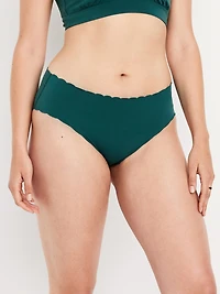 Low-Rise No-Show Scalloped Hipster Underwear