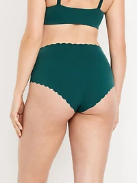 High-Waisted No-Show Scalloped Brief Underwear