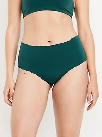 High-Waisted No-Show Scalloped Brief Underwear