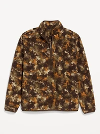 Printed Sherpa Quarter-Zip Pullover
