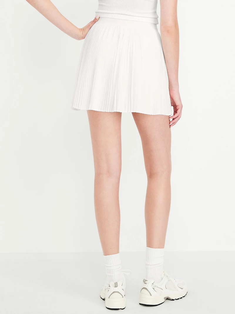 Extra High-Waisted Micro-Pleated Performance Skort