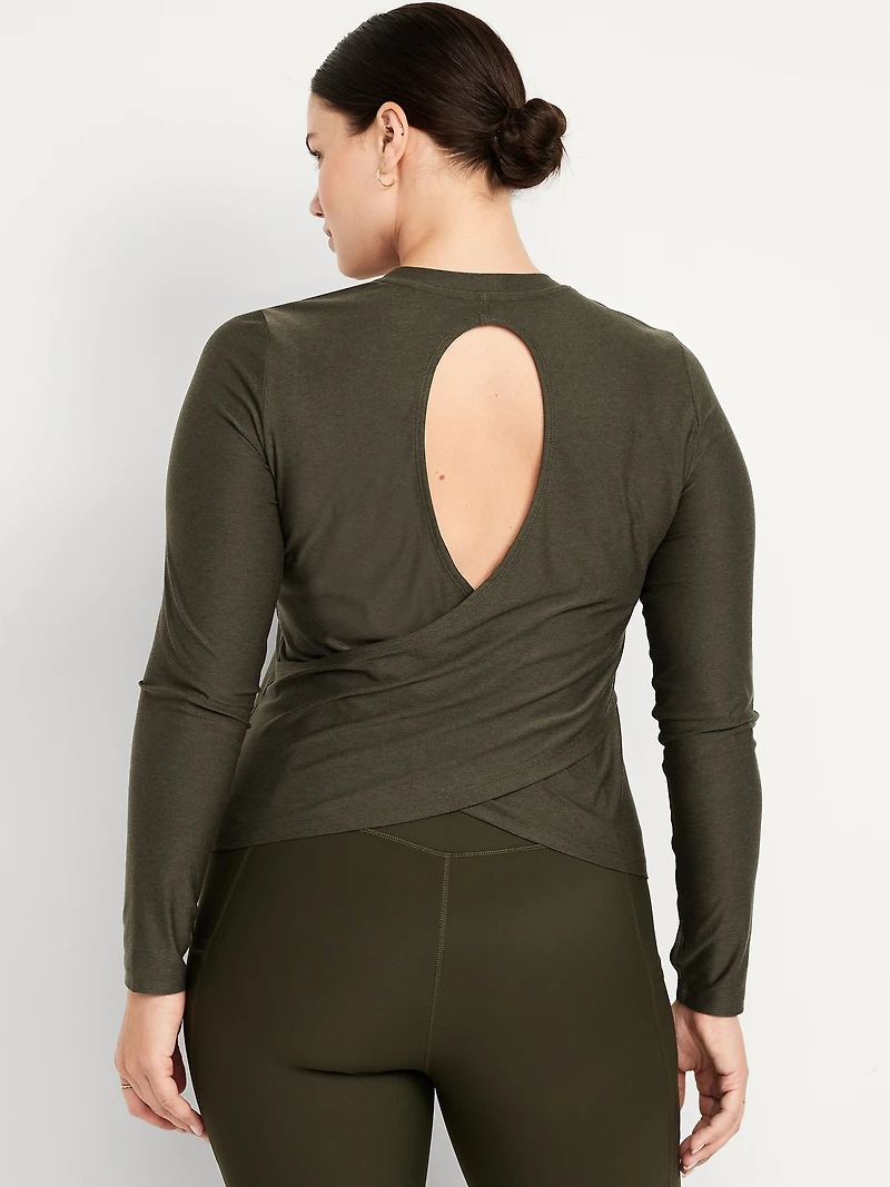 CloudMotion Keyhole Wrap Back Top