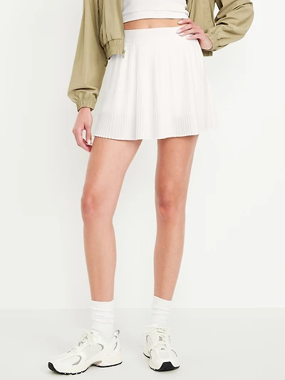 Extra High-Waisted Micro-Pleated Performance Skort