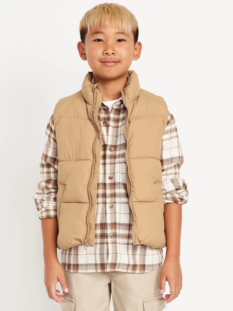 Water-Resistant Quilted Puffer Vest for Boys