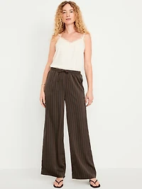 High-Waisted Satin Wide-Leg Pants