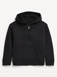 Logo-Graphic Sherpa-Lined Zip Hoodie for Boys