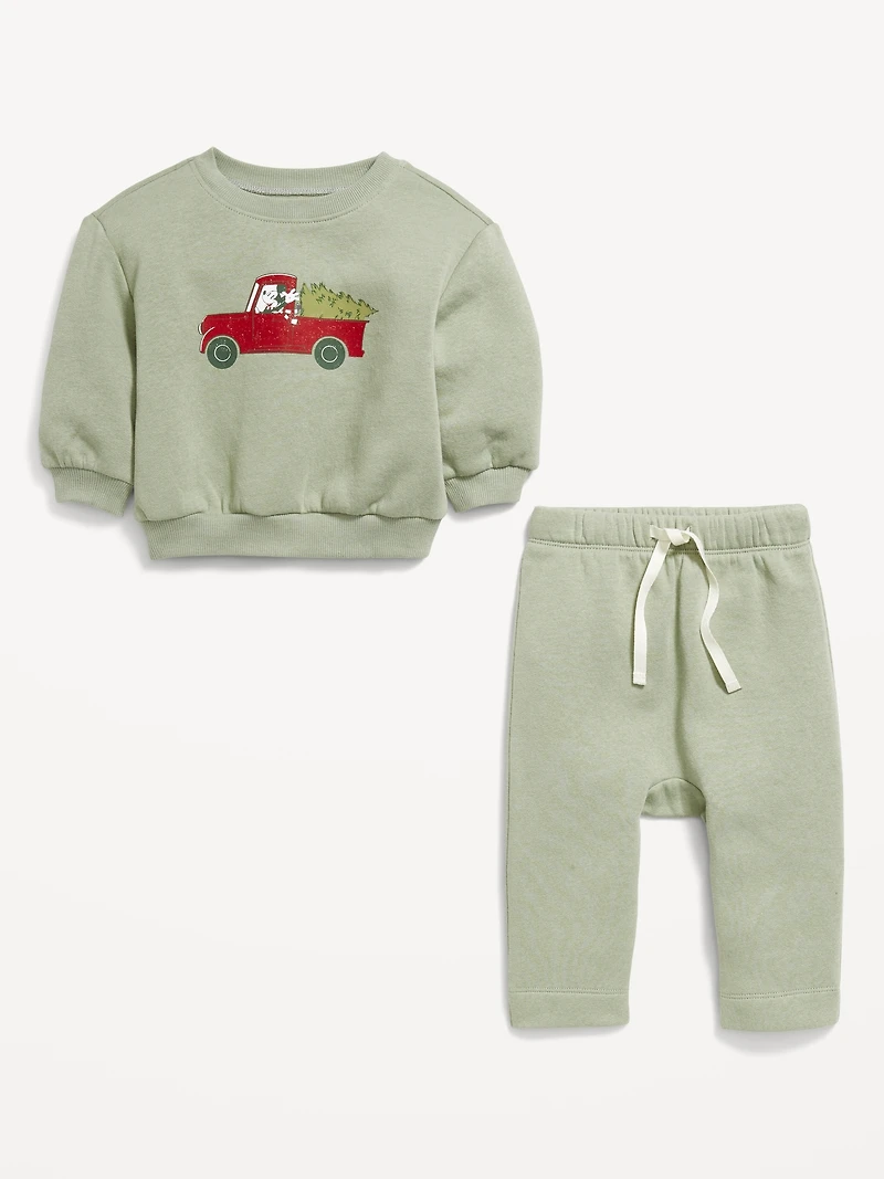 Disney© Unisex Graphic Sweatshirt and Sweatpants Set for Baby