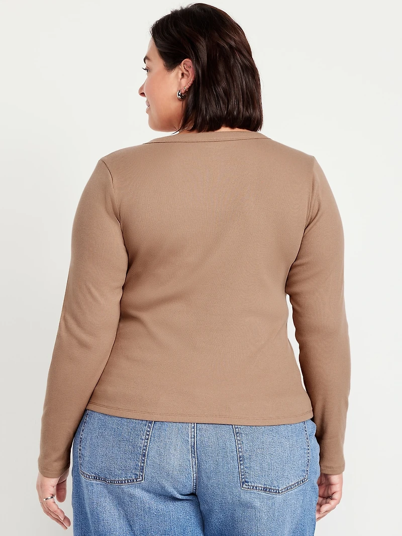 Cozy Snug Long-Sleeve V-Neck T-Shirt