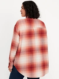 Plaid Flannel Button-Down Boyfriend Shirt