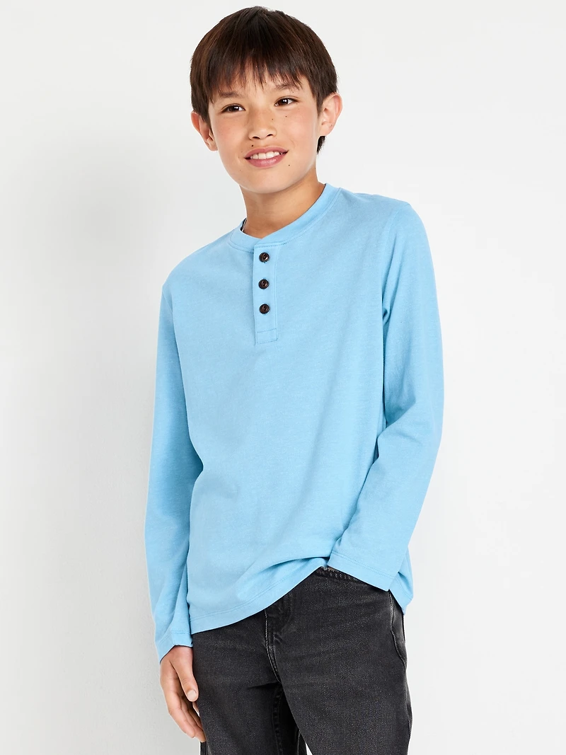 Softest Long-Sleeve Henley T-Shirt for Boys