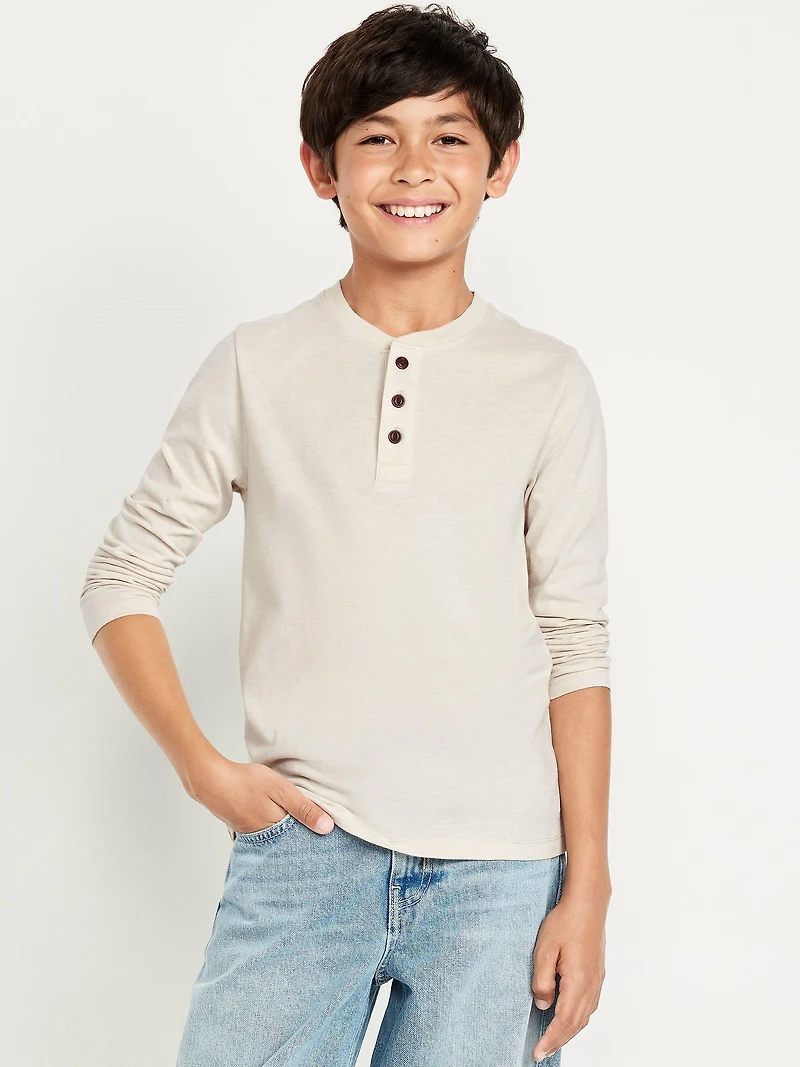 Softest Long-Sleeve Henley T-Shirt for Boys