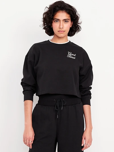 Dynamic Fleece Oversized Crop Sweatshirt