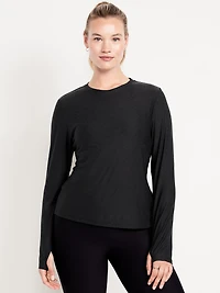 CloudMotion Keyhole Wrap Back Top