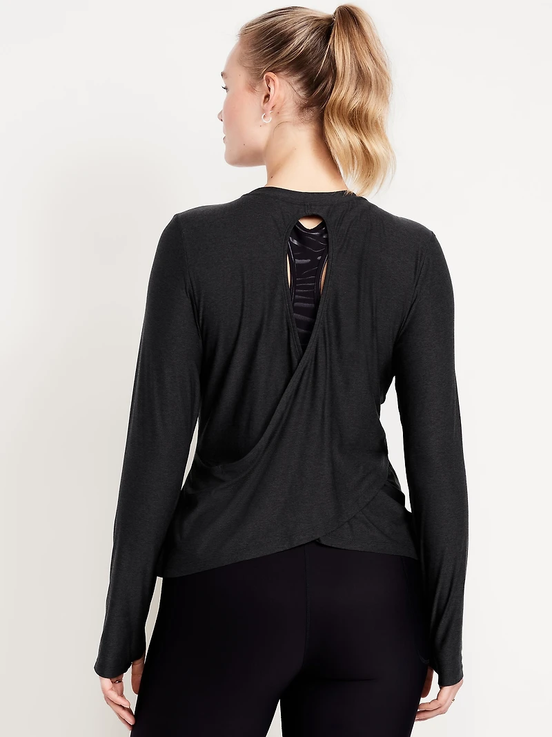 CloudMotion Keyhole Wrap Back Top