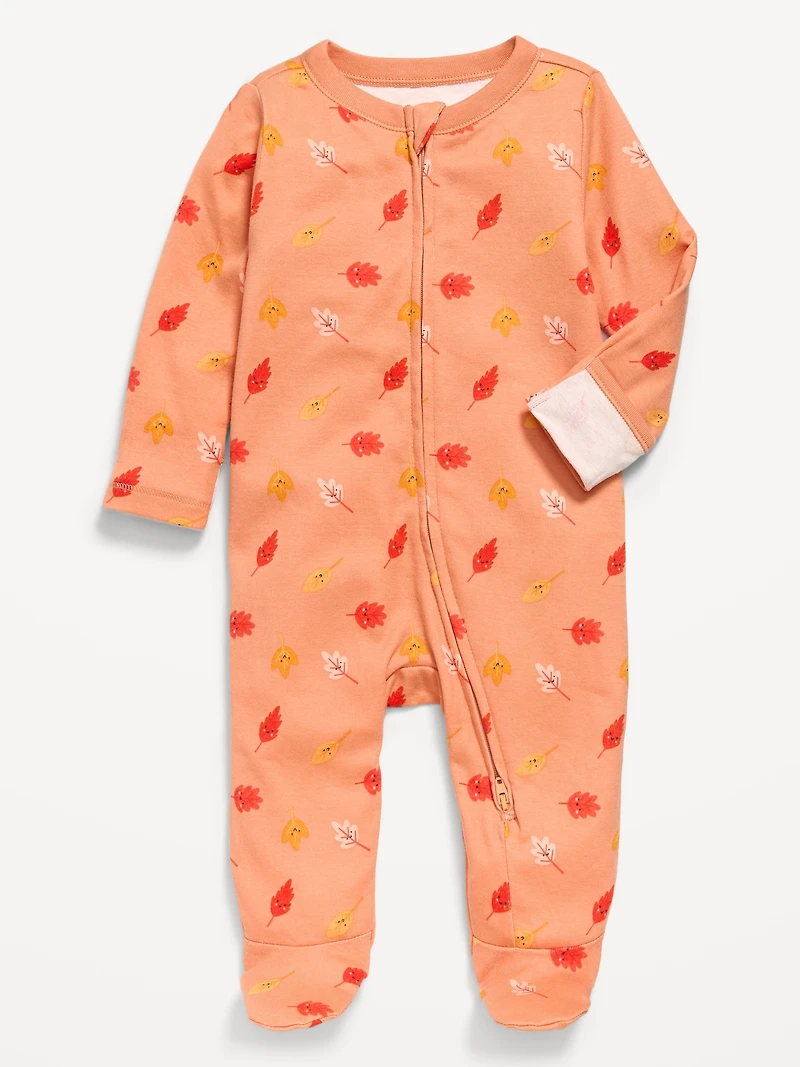 Printed 2-Way-Zip Sleep & Play Footed One-Piece for Baby