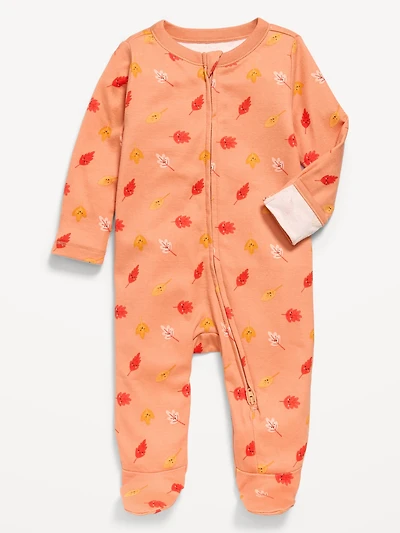 Printed 2-Way-Zip Sleep & Play Footed One-Piece for Baby