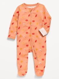 Printed 2-Way-Zip Sleep & Play Footed One-Piece for Baby