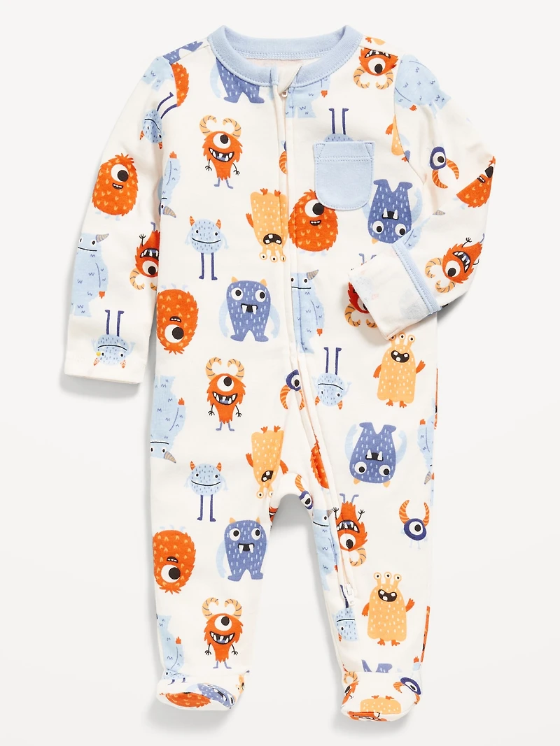 2-Way-Zip Sleep & Play Pocket Footed One-Piece for Baby