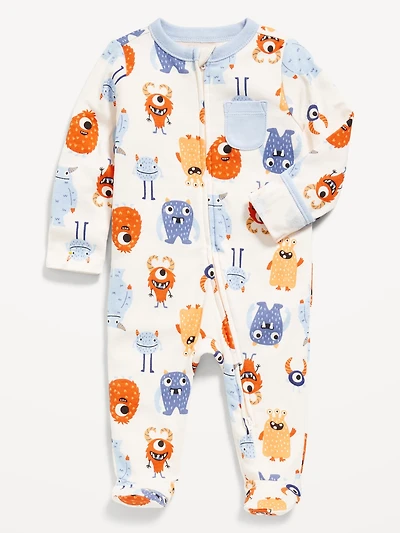 2-Way-Zip Sleep & Play Pocket Footed One-Piece for Baby