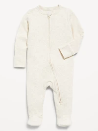 2-Way-Zip Sleep & Play Ribbed Footed One-Piece for Baby