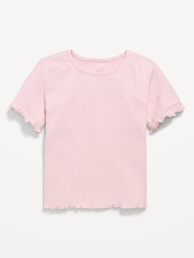 Short-Sleeve Pointelle-Knit Top for Toddler Girls