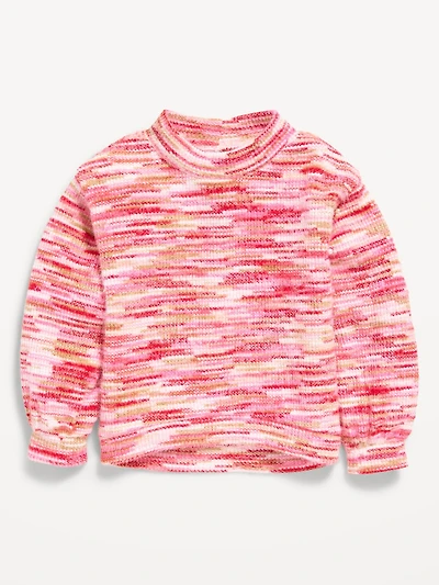Cozy Mock-Neck Chenille Sweater for Toddler Girls