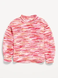 Cozy Mock-Neck Chenille Sweater for Toddler Girls