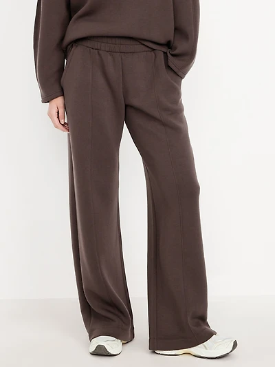 High-Waisted Bounce Fleece Wide-Leg Sweatpants