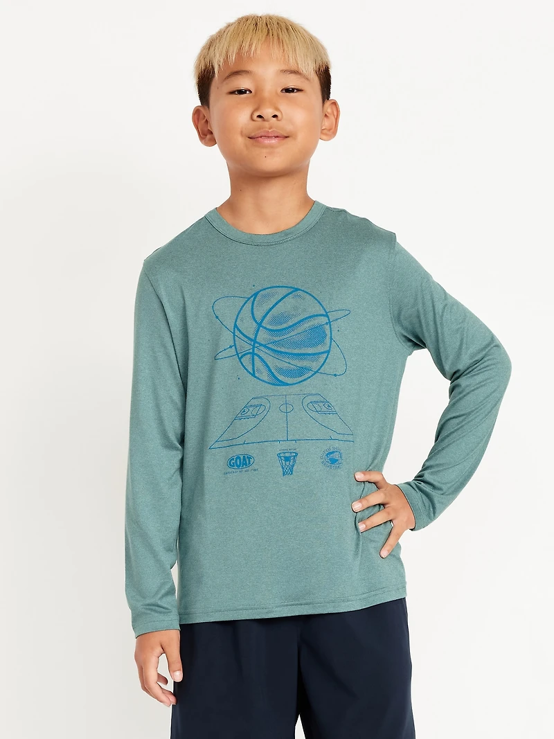 CloudMotion Long-Sleeve Graphic Performance T-Shirt for Boys