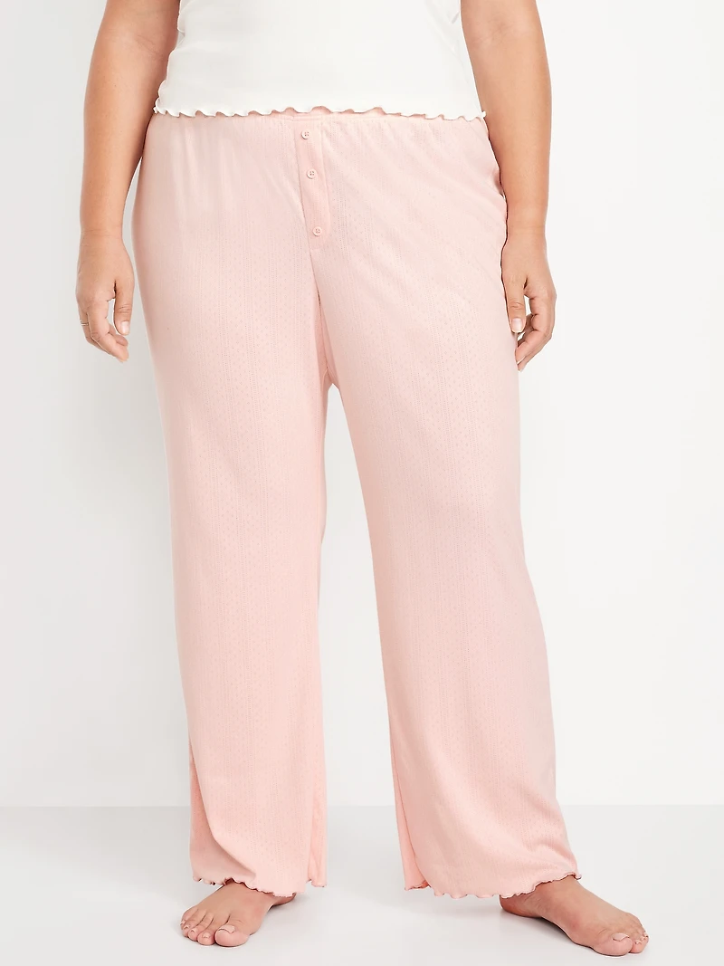 High-Waisted Cozy Rib Pajama Pants