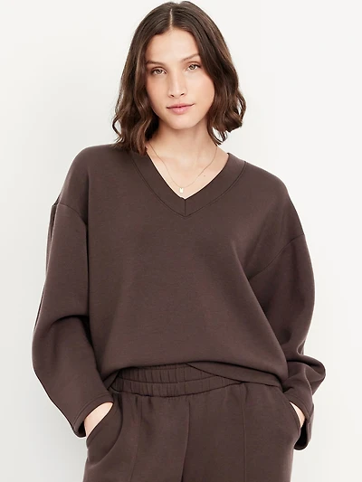 Bounce Fleece V-Neck Cocoon Sweatshirt