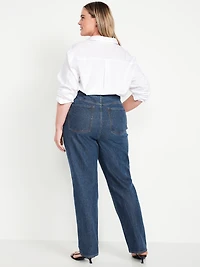 Extra High-Waisted Studded Straight Jeans