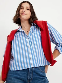 Cropped Button-Down Shirt
