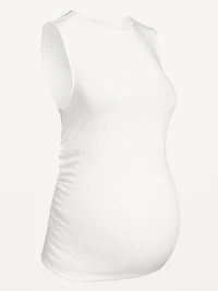 Maternity Sleeveless High-Neck Rib Top