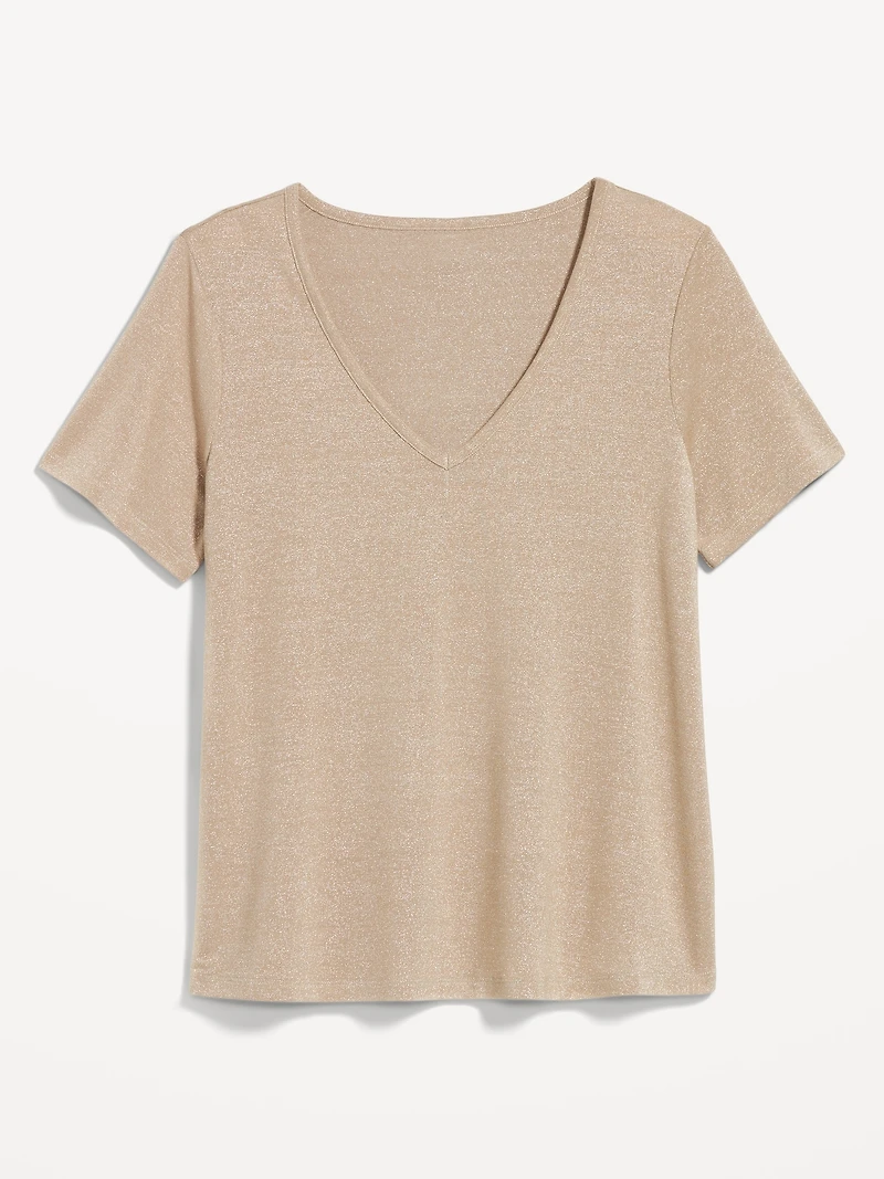 Luxe V-Neck Shine T-Shirt