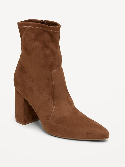 Faux-Suede Heeled Boots for Women
