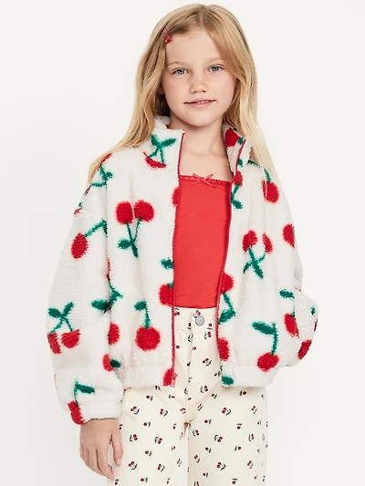 Oversized Sherpa Zip Jacket for Girls