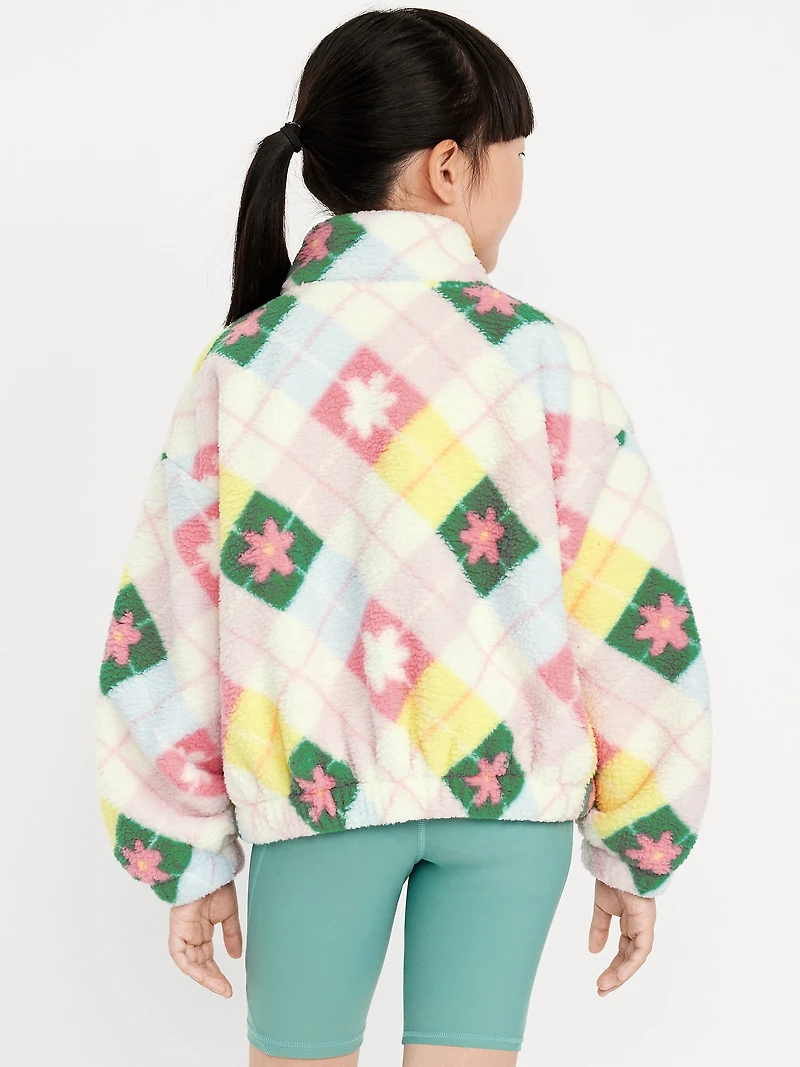 Oversized Sherpa Zip Jacket for Girls