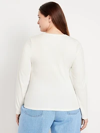 Long-Sleeve Square-Neck Top