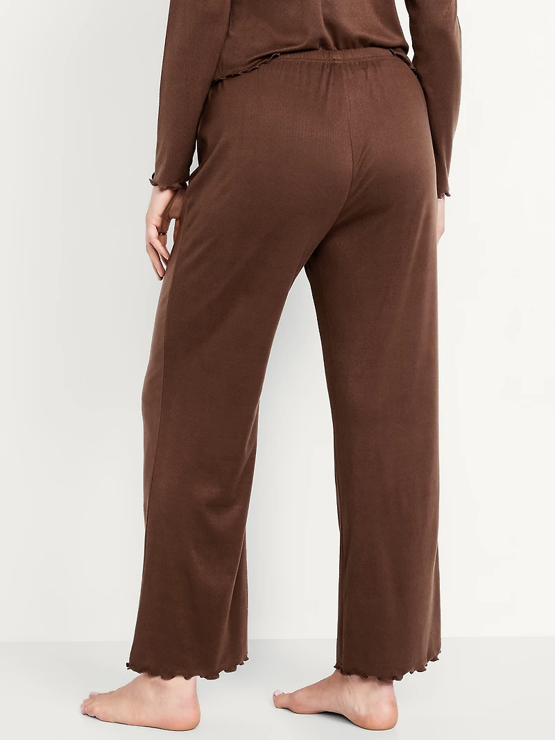 High-Waisted Cozy Rib Pajama Pants
