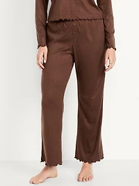High-Waisted Cozy Rib Pajama Pants