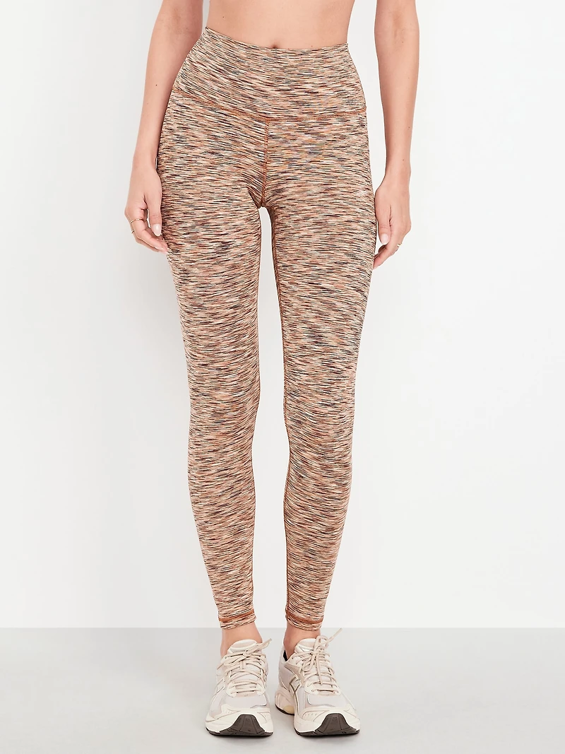 High-Waisted Space-Dye Full-Length Leggings