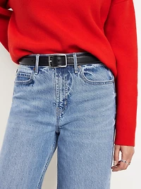 Extra High-Waisted Cuffed Wide-Leg Jeans
